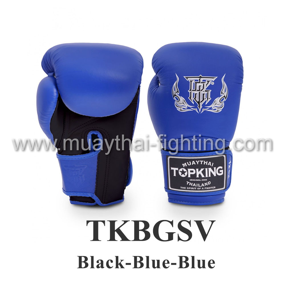 TOP KING Boxing Gloves “Super” TKBGSV-Black/Blue/Blue