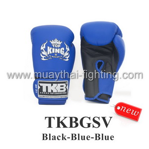 TOP KING Boxing Gloves “Super” TKBGSV-Black/Blue/Blue
