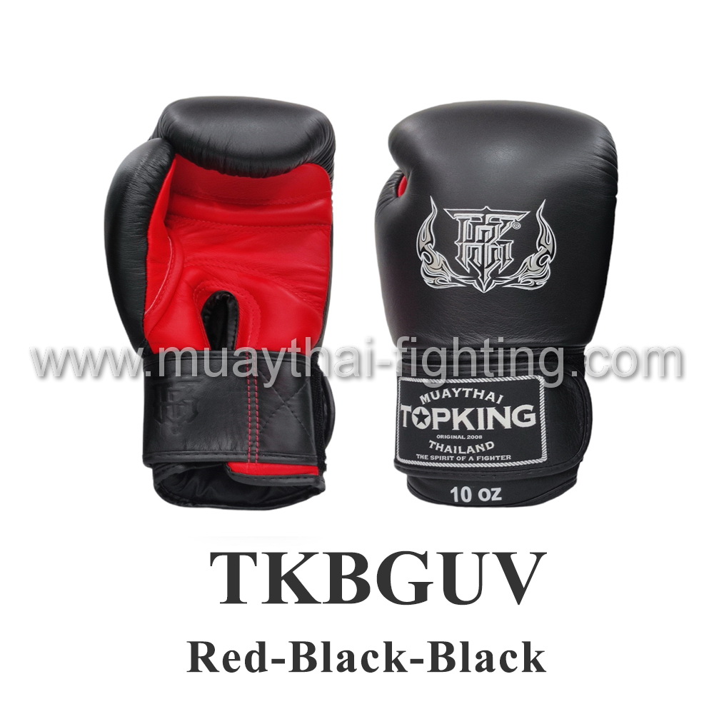 Top King Boxing Gloves Ultimate Velcro TKBGUV-Red/Black/Black