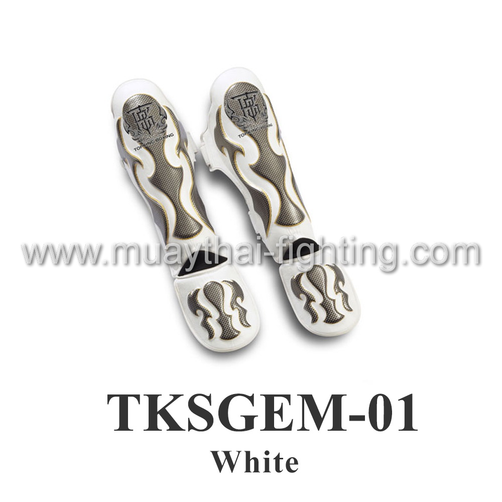 Top King Shin Guard Empower Creativity TKSGEM-01 White