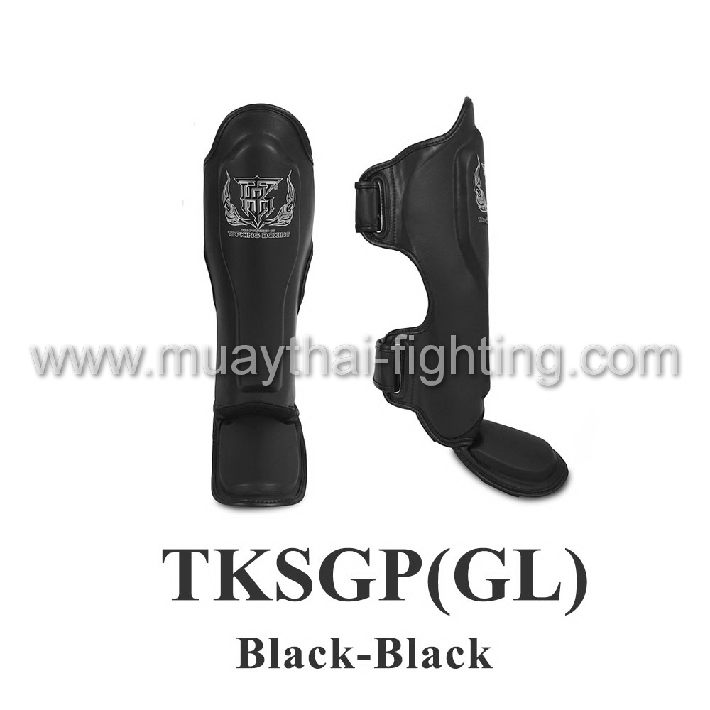 TOP KING Shin Guard Pro Genuine Leather TKSGP (GL) Black/Black