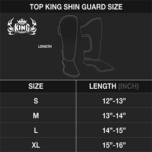 Top King Shin Guard Sizing Chart
