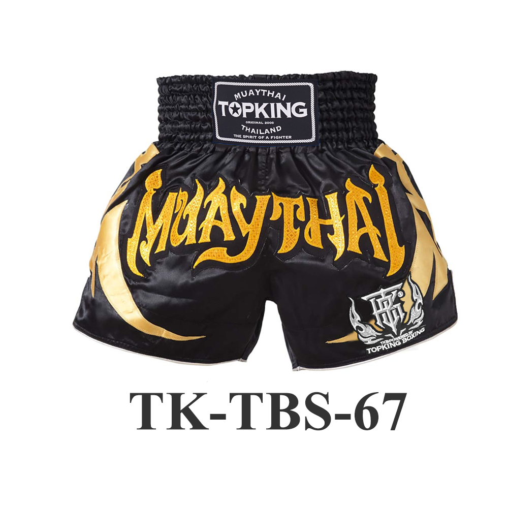 Top King Muay Thai Shorts Black Gold TK-TBS-67 Top King Muay Thai Shorts Black Gold TK-TBS-67
