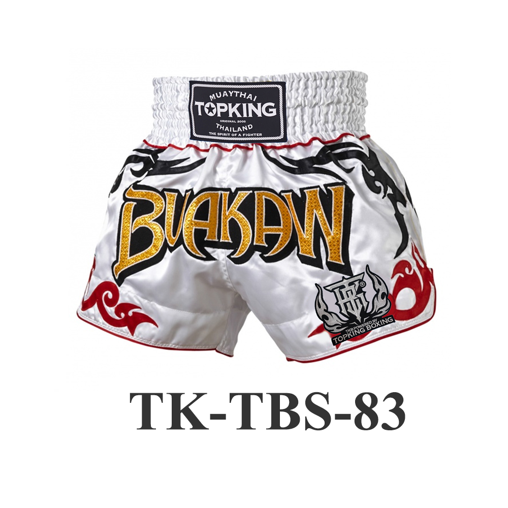 Top King Muay Thai Shorts White Buakaw TK-TBS-83