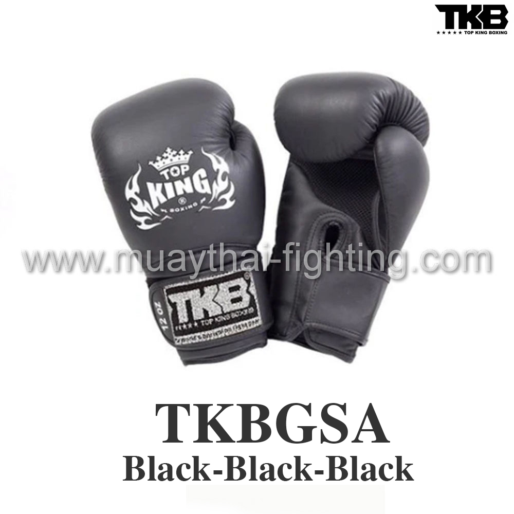 TOP KING Boxing Gloves Super “Air” TKBGSA Black TKB Logo