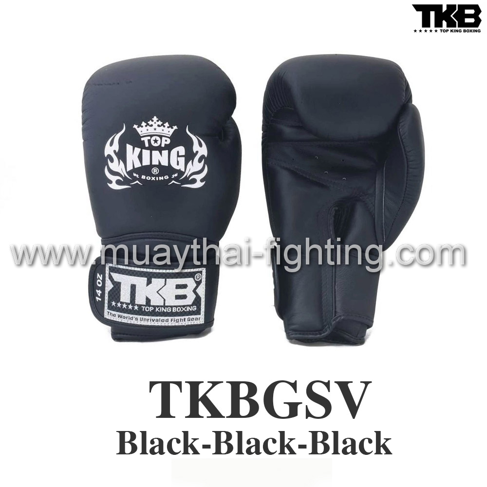 TOP KING Boxing Gloves “Super” TKBGSV Black TKB Logo