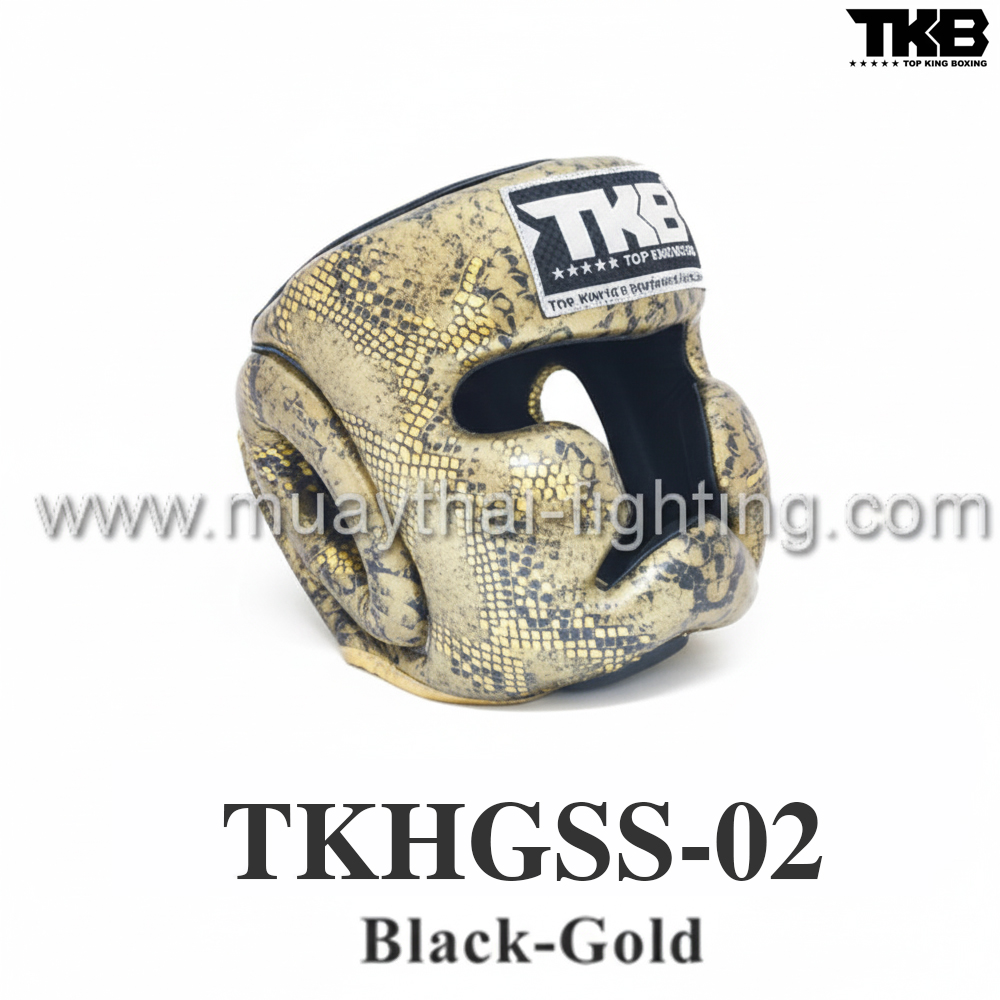 TOP KING Head Guard Snake Design TKHGSS-02 Black/Gold TKB Logo