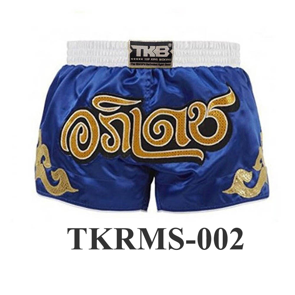 Top King Retro Muay Thai Shorts Blue TKRMS-002 TKB Logo