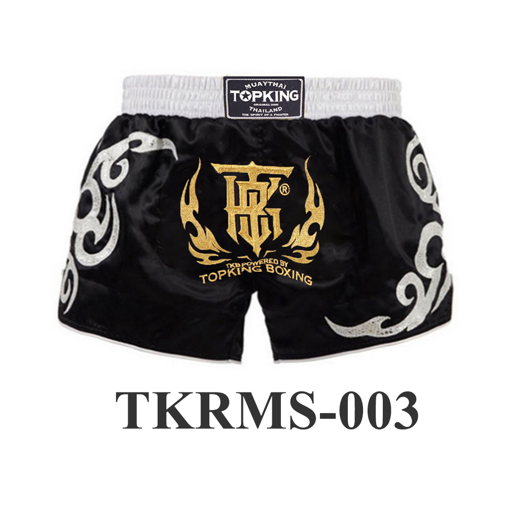 Top King Retro Muay Thai Shorts Black TKRMS-003 Top King Retro Muay Thai Shorts Black TKRMS-003